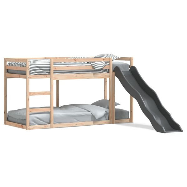 vidaXL Etagenbett mit Rutsche und Leiter 90x200 cm Massivholz Kiefer, 3284242