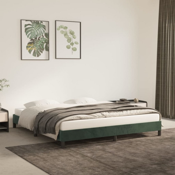 vidaXL Bettgestell Dunkelgrün 160x200 cm Samt, Polyester, 346985