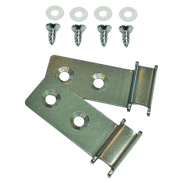 T&J Alu-Abdeckleisten-Clips, silber, 2 Stück inkl. Schrauben, 44843