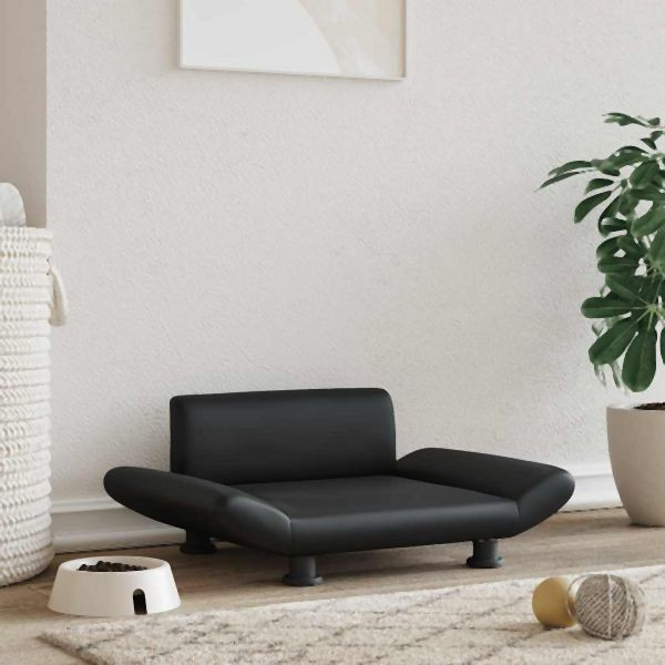 vidaXL Hundebett Schwarz 70x45x28 cm Kunstleder, 172001