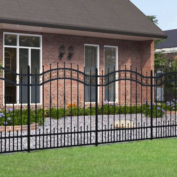vidaXL Gartenzaun mit Speerspitzen Schwarz 165 cm Stahl, 151086