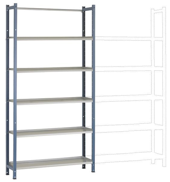 Manuflex Archiv-Grundregal mit 5 Stahlböden, HxBxT = 1900 x 960 x 300 mm, RA2211.5007