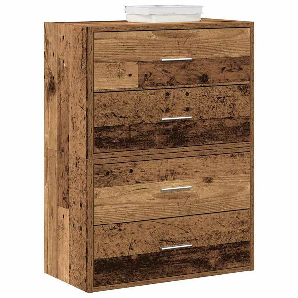 vidaXL Schränke mit 2 Schubladen 2Stk. Altholz-Optik 60x31x40cm, 858836