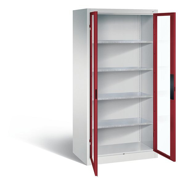 C+P Werkzeugschrank Acurado, H1950xB930xT600mm, Farbe: Lichtgrau / Rubinrot, Muldengriff, 8922-055 S10126