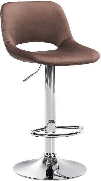 CLP Barhocker Camden Samt chrom, braun, 324160, 4255716320768