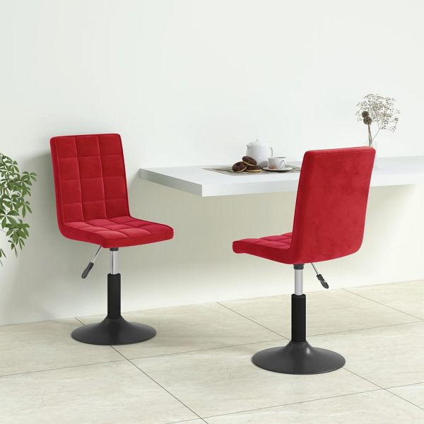 vidaXL Esszimmerstühle 2 Stk. Drehbar Weinrot Samt, 335747