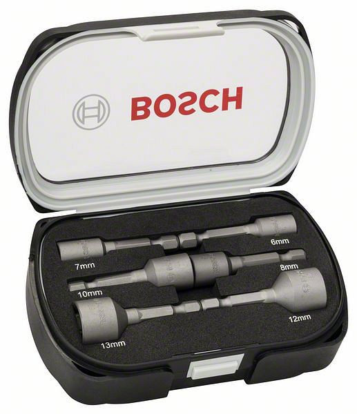 Bosch Steckschlüssel-Set, 6-teilig, 50 mm, 6 - 13, VE: 10 Stück, 2608551079