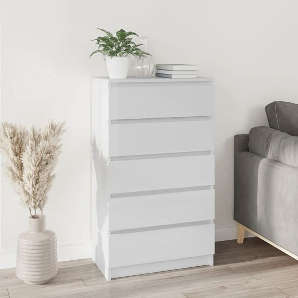 vidaXL Schubladenschrank Hochglanz-Weiß 60x36x103 cm Holzwerkstoff, 823018