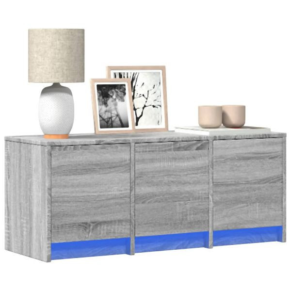 vidaXL TV-Schrank LED Grau Sonoma 97x34x40 cm Holzwerkstoff, 852241