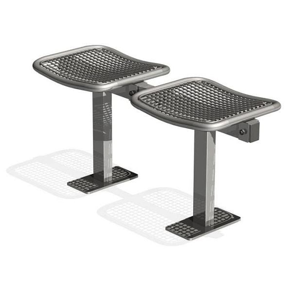 Stein HGS Sitzbank -Face- ohne Rückenlehne, 3-Sitzer /1435mm/mobil, RAL7022 umbragrau, 20701-06