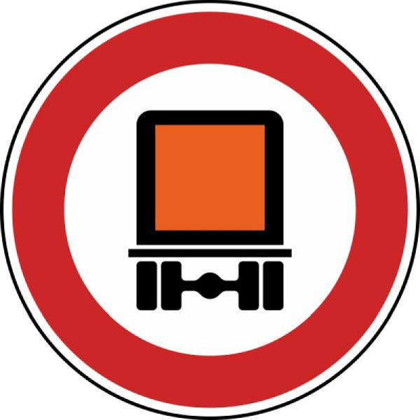 Stein HGS Verbot für kennzeichnungspflichtige Kraftfahrzeuge mit gefährlichen Gütern Nr. 261, 600mm /RA2/Flachform 3mm, 261-223