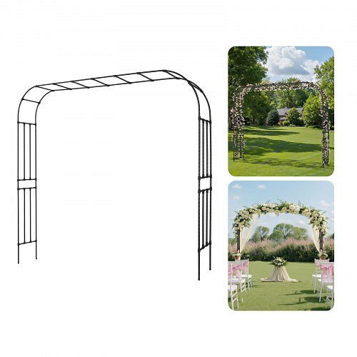 VEVOR Gartenbogen 240x320x40cm Rosenbogen, Metall Rankhilfe mit Pfählen, stabiler Rosenspalier, ideal für Garten & Hochzeitsdeko, BSHYGMBS9451K3NZR001V0