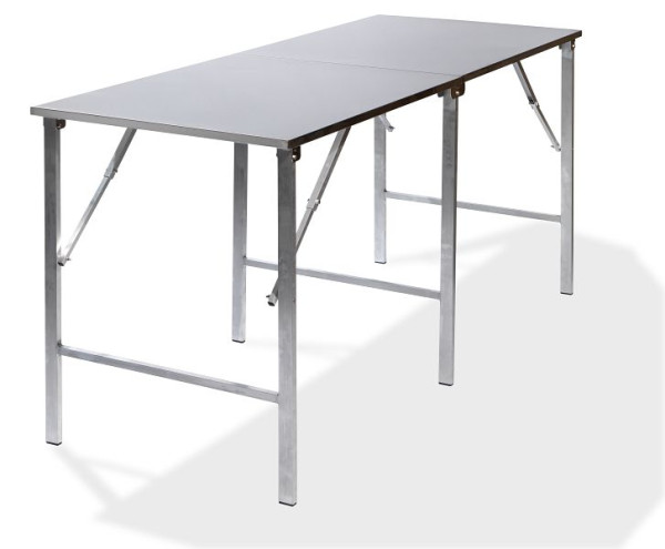 Feros Edelstahl Arbeitstisch aufklappbar 200x80x90 cm (BxTxH), Edelstahl, 23100