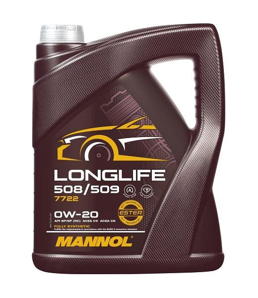 MANNOL Premium-Motorenöl 7722 Longlife 508/509 0W-20, VE: 5 l, MN7722-5