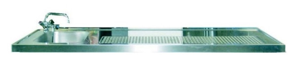 KBS Schanktischabdeckung 1600x700mm mit Aufkantung 1 Becken links, 304201