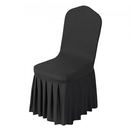 VEVOR 30x Stuhlhussen Stretch waschbar & abnehmbar aus Polyester-Spandex für Hochzeitsfeiern, für 51x45x95cm Stühle, Schwarz, YTHS30PCSZKHCKBQT001V0