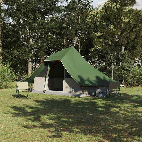 vidaXL Familien-Tipi-Zelt mit Dach Grün 364 x 281 x 257 cm, 42000972