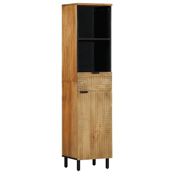 vidaXL Badschrank Braun 38x33x160 cm Massivholz Mango, 4017742