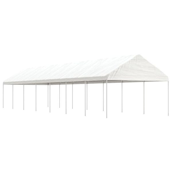 vidaXL Pavillon mit Dach Weiß 15,61x4,08x3,22 m Polyethylen, 3155515