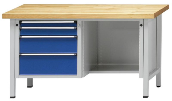 ANKE Werkbänke Kastenwerkbank, Modell 341 V, 1500 x 700 x 890 mm, RAL 7035/5010, BMP 40 mm, 300.713