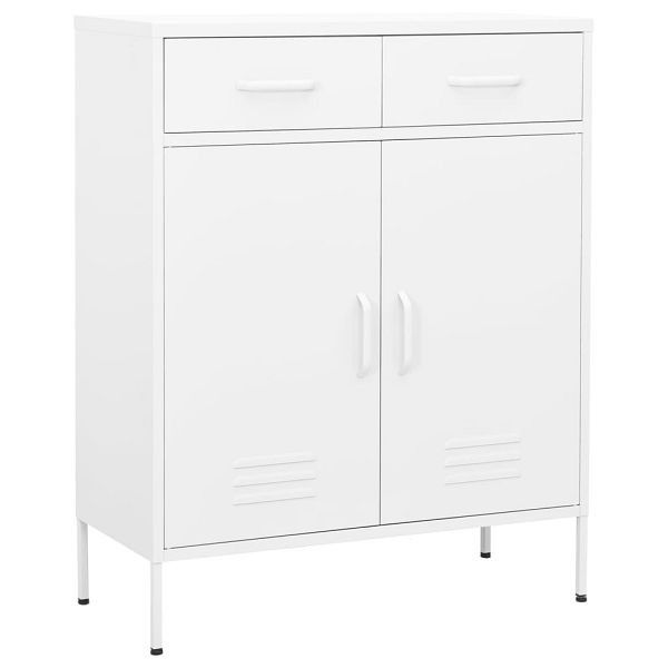vidaXL Lagerschrank Weiß 80x35x101,5 cm Stahl, 336161