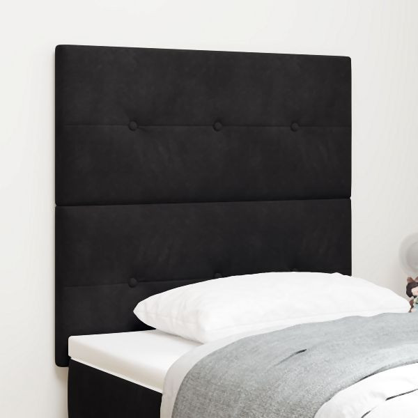 vidaXL LED Kopfteilen Schwarz 80 cm Abmessung Samt, 3338393