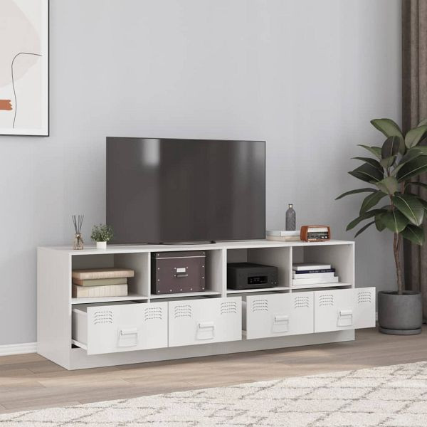 vidaXL TV-Schränke 2 Stück Weiß 67x39x44 cm Stahl, 841750