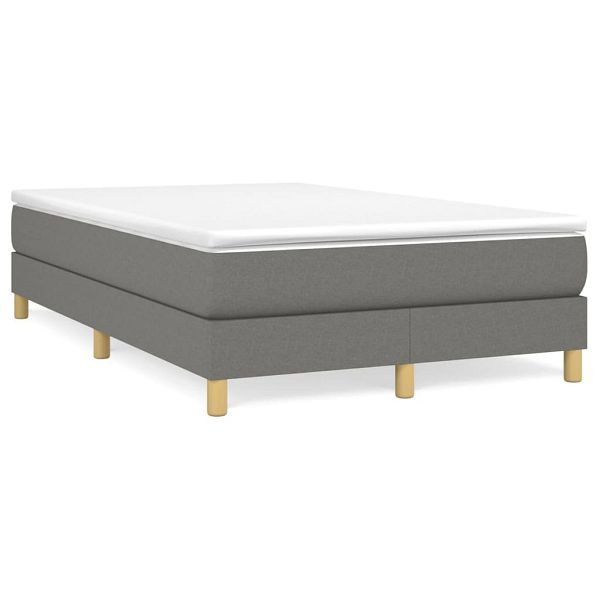 vidaXL Boxspringbett mit Matratze Dunkelgrau 120x190 cm Stoff, 3269665