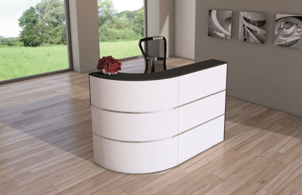 Kerkmann Theke Cento 1, B 1800 x T 800 x H 1100 mm, weiß/anthrazit (Montage), 21385010-1