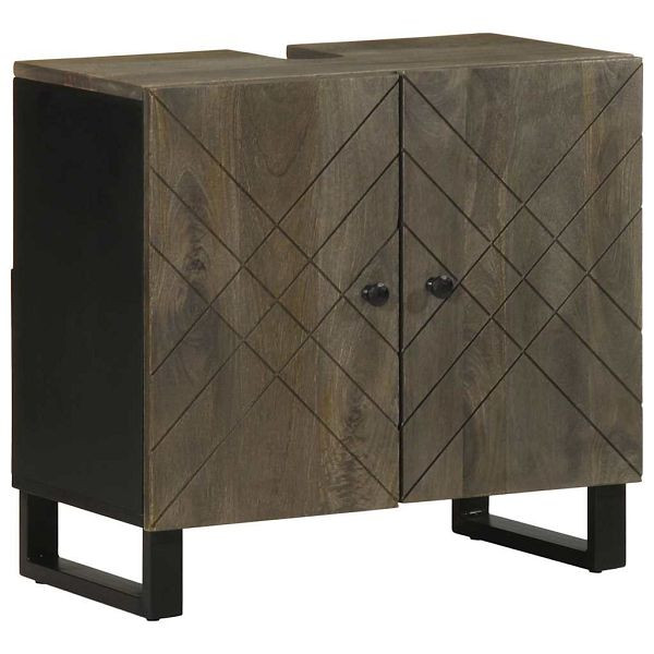 vidaXL Waschbeckenunterschrank Schwarz 62x33x58 cm Massivholz Mango, 4017703