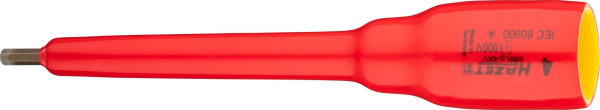 Hazet Schraubendreher-Steckschlüsseleinsatz, schutzisoliert, Vierkant hohl 12,5 mm (1/2 Zoll), Innen-Sechskant Profil, 4 mm, 986LG-4KV