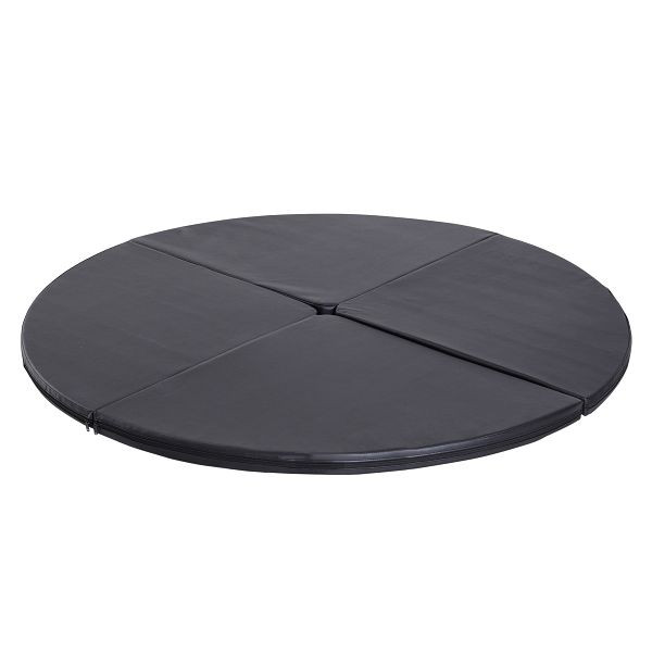 HOMCOM Pole-Dance-Matte, 5 cm dicke runde Kunststoff-Matte für Pole-Dance-Übungen, Gymnastik, Yoga, Schwarz, A93-034