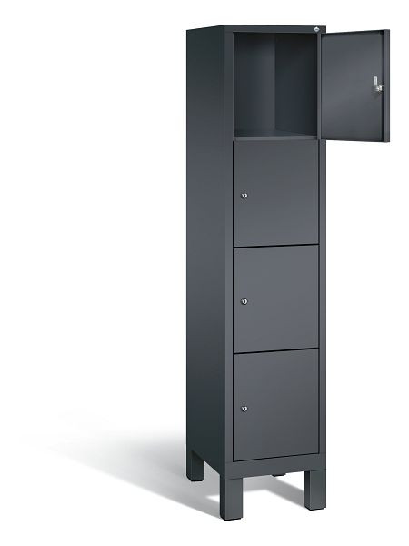 C+P Schließfachschrank Evolo, H1850xB420xT500mm, Farbe: Schwarzgrau, 48010-124 S10015