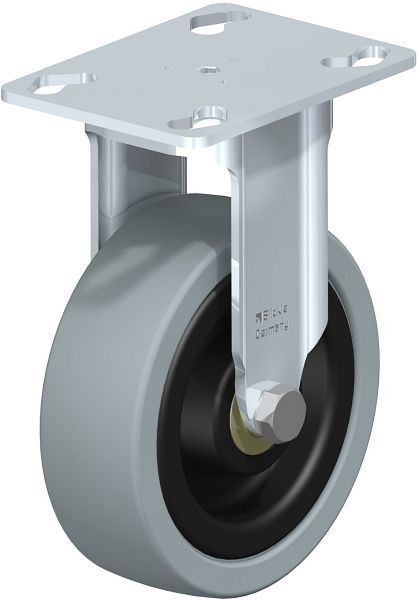 Blickle BKPA-VPA 101K Apparate-Bockrolle mit Anschraubplatte, Vollgummi, Grau, 327734