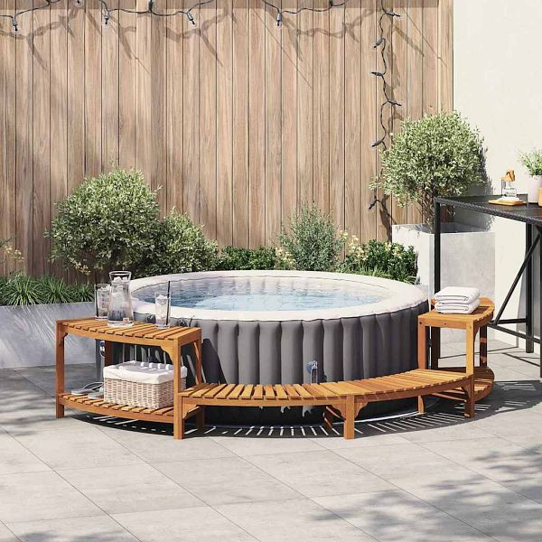 vidaXL Whirlpool-Umrandung Braun 272 x 120 x 55,5 cm Akazie Massivholz, 4108127