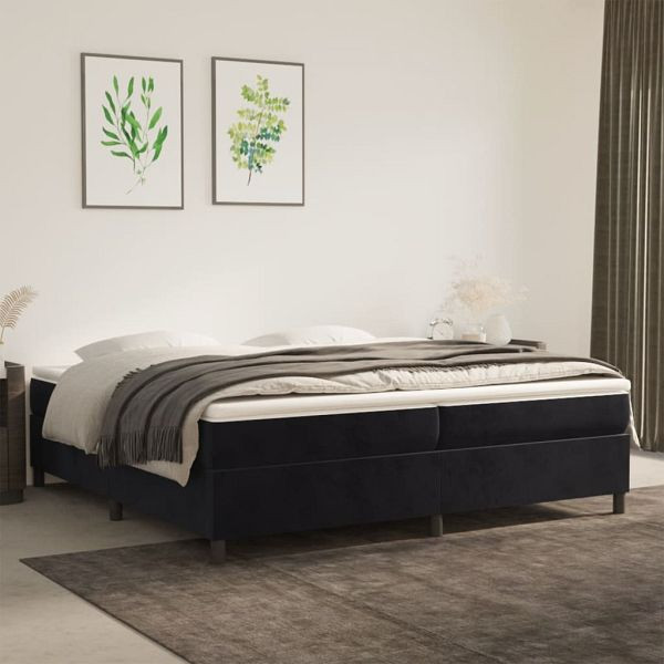 vidaXL Bettgestell Schwarz 200x200 cm Samt, Material: Samt (100% Polyester), Sperrholz, Holzwerkstoff, 3121140