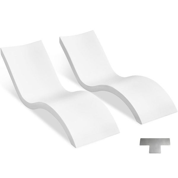 VEVOR Sonnenliege Loungesitze, 2 Stück Chaiselongues, Innenpool- und Sonnenregal-Loungesessel 1780 x 580 x 560 mm, GJTYPE2JZXX0DTEW7V0