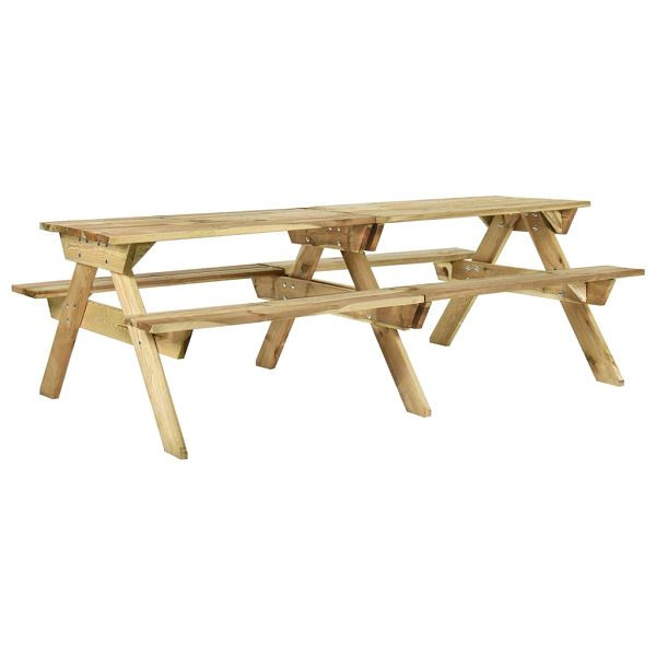 vidaXL Picknicktisch mit Bänken 220x122x72 cm Kiefernholz Imprägniert, 318399