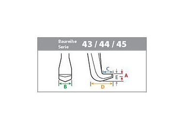 KUKKO 3 Abzughaken (Satz), A: 3 mm, B: 20 mm, C: 19 mm, D: 32 mm, E: 12 mm, 45-3-160-S