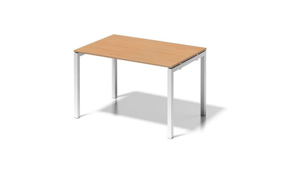 Bisley Cito Schreibtisch, 730 mm höhenfixes U-Gestell, H 19 x B 1200 x T 800 mm, buche/verkehrsweiß, DUF1208BC396