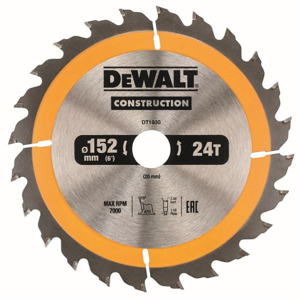 DeWalt Kreissägeblatt Handkreissäge 152/20mm 24WZ, DT1930-QZ