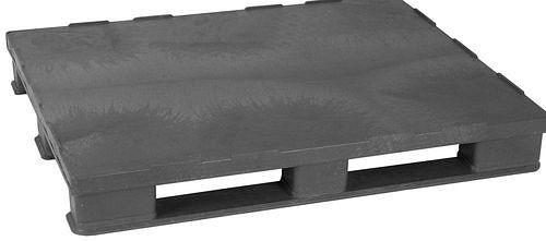 DENIOS Schwerlastpalette, aus PE-RE, 1000 x 1200 x 155 mm, 3 Kufen, mit Rand, VE: 5 Stück, 312659