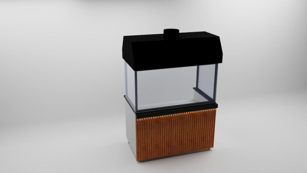 SGS Gastro Neutralelement für Grills, 90 cm - Holzfront, Schwarzer Granit, OB90