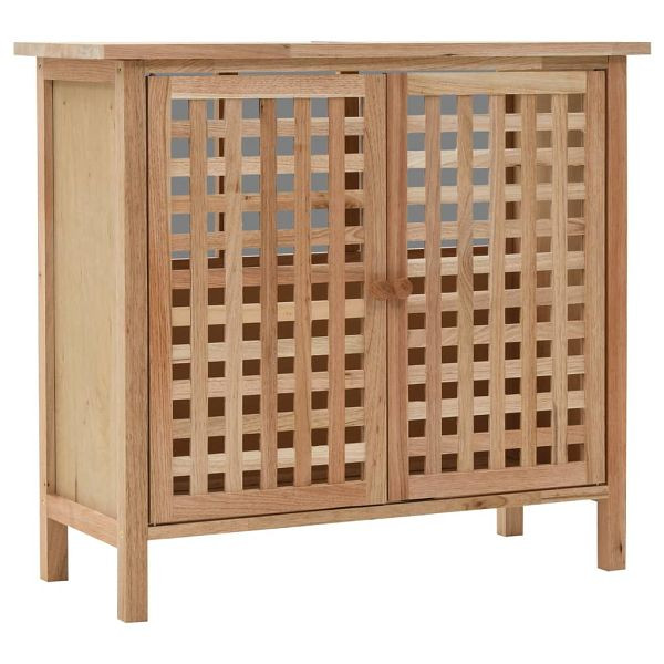 vidaXL Waschbeckenunterschrank Massivholz Walnuss 66x29x61 cm, 247097