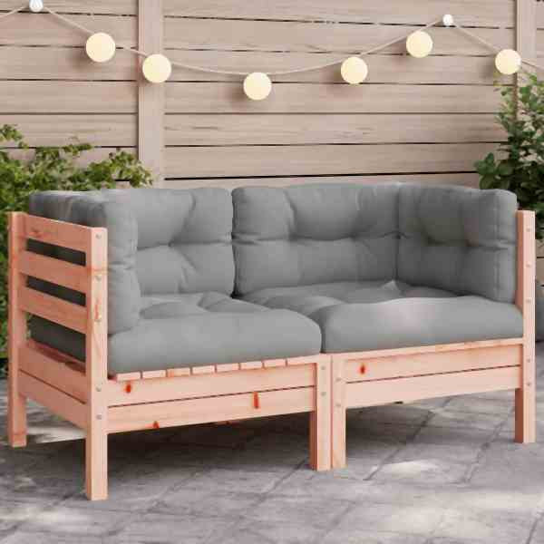 vidaXL Garten-Ecksofa mit Kissen Massivholz Douglasie, 838151