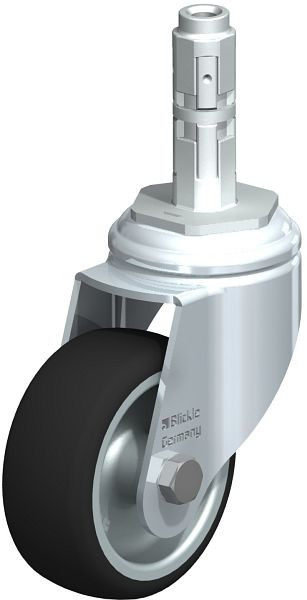 Blickle LKRA-PATH 80G-11-E12 Apparate-Lenkrolle mit Rückenloch, Thermoplastisches Polyurethan, Grau, 414581