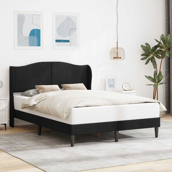 vidaXL Bettrahmen mit Kopfteil Schwarz 120 x 200 cm Samt, 42027915