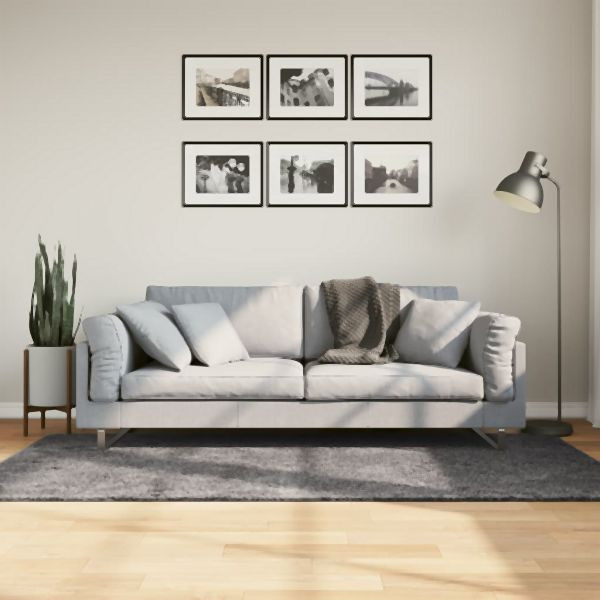 vidaXL Teppich HUARTE Kurzflor Weich und Waschbar Anthrazit 100x200 cm, 374998