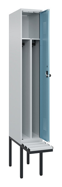 C+P Spind Evolo PLUS, 1 Abteile, 2120x300x815mm, 7035/0010, Haken 4, Drehriegel, Material Sitzfläche Kunststoff, 0490407-10F S10063