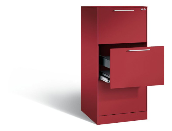 C+P Hängeregistraturschrank Asisto, H1310xB562xT600mm, Farbe: Rubinrot, Bügelgriff, 146224-301 S10078